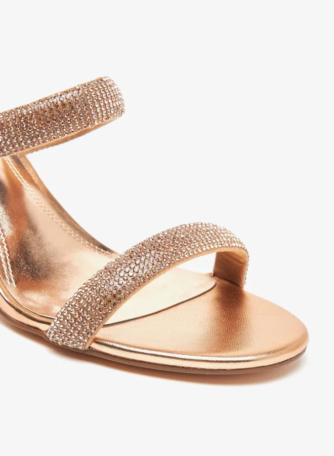 سيليست Women's Embellished Slip-On Sandals with Flared Heels