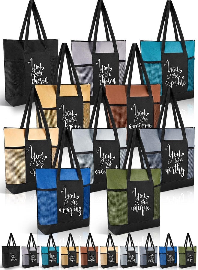 Clysee 20 Pcs Employee Appreciation Gifts Bulk Thank You Tote Bags for Women Nurses Teacher Gifts (Neutral - Image 1