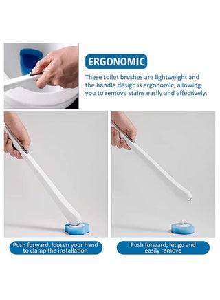 Toilet Bowl Cleaning Brush, Disposable Brush Head with 16 Refills Dissolving Wand Replacement Sponge, Soft Cleaner Brush for Bathroom Cleaning - view 2