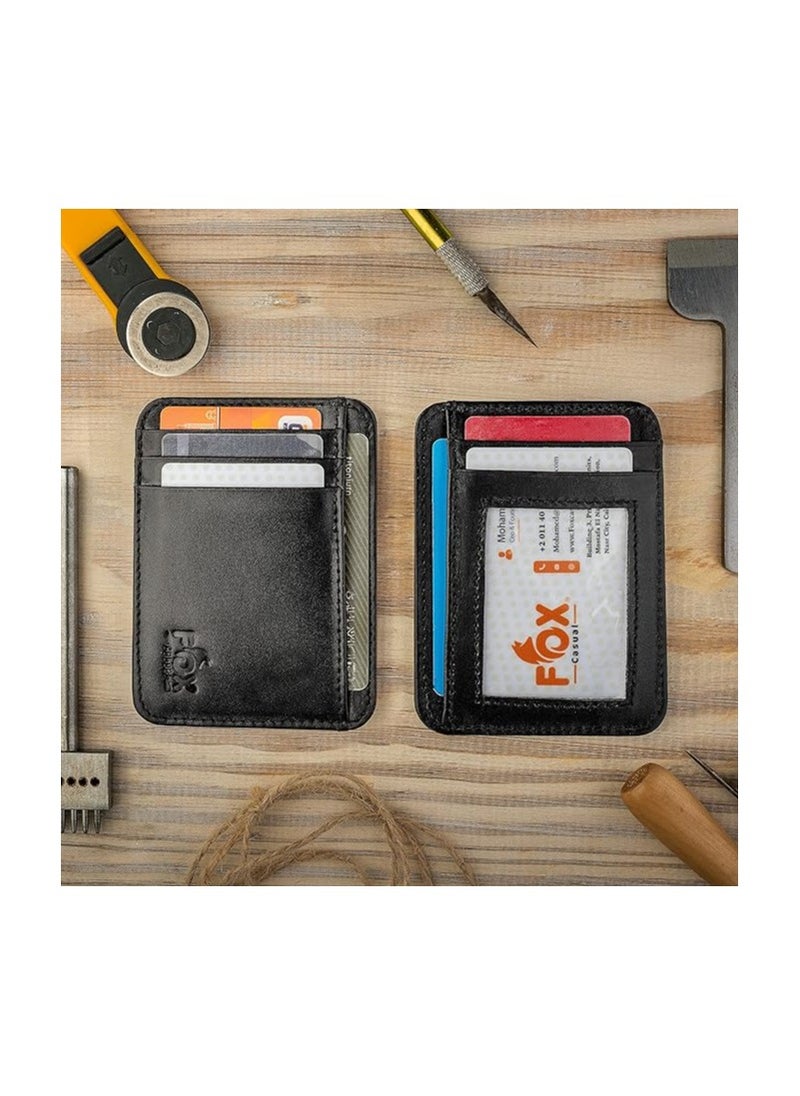 Fox Casual Genuine Leather Card Case for Men and Women Size 11 * 8cm 7 Pockets Inside Card Wallet Small Size Slim Wallets  - Image 3