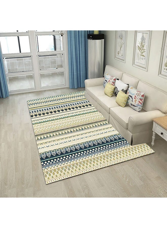 NIBEMINENT Geometry Colour Block Pattern Living Room Mat Multicolour 40 x 60cm