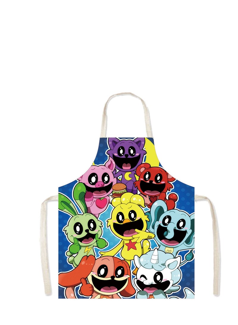 Y&D 2Pcs Smiling Critters Chapter 3 CatNapSurrounding Anime Apron Cute Print Kitchen Anti fouling Cover for Parent Child