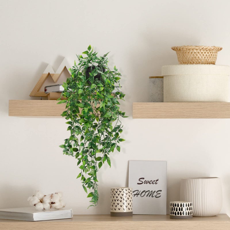 Whonline 2pcs Fake Hanging Plants, Artificial Potted Plants for Indoor Outdoor Aesthetic Office Living Room Shelf Decor - Image 5