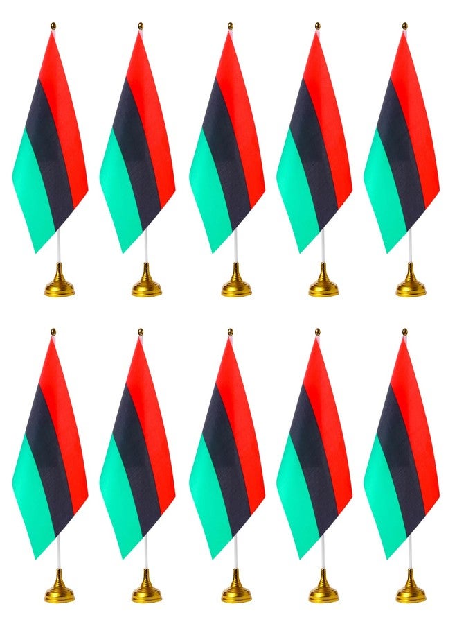 WXTWK 12 Pack Afro American Desk Flag Small Mini Pan African Office Table Flags with Stand Base Decorations - Image 1