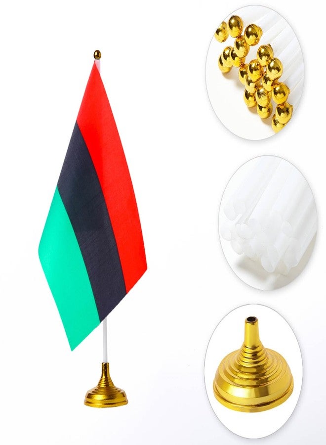 WXTWK 12 Pack Afro American Desk Flag Small Mini Pan African Office Table Flags with Stand Base Decorations - Image 3