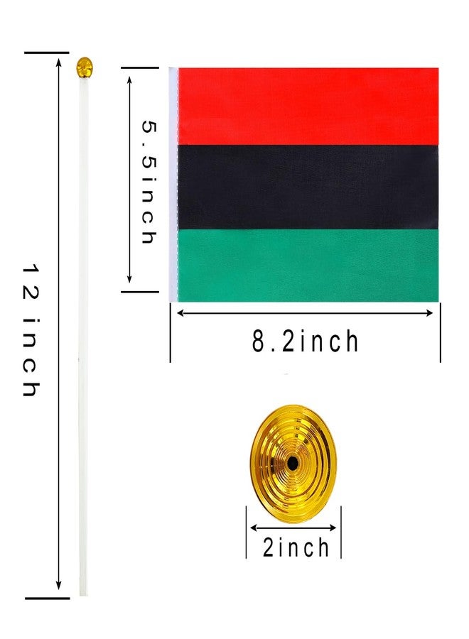 WXTWK 12 Pack Afro American Desk Flag Small Mini Pan African Office Table Flags with Stand Base Decorations - Image 2