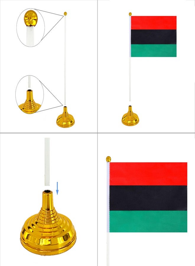 WXTWK 12 Pack Afro American Desk Flag Small Mini Pan African Office Table Flags with Stand Base Decorations - Image 5