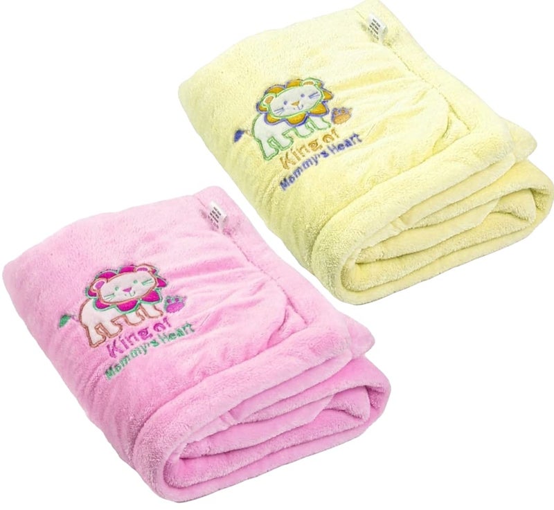 BRANDONN Baby Blankets New Born Double Layer Soft Coral Crib Top Sheet Cum Baby Bath Towel Bed Bedding for Baby Boys and Baby Girls - Image 1
