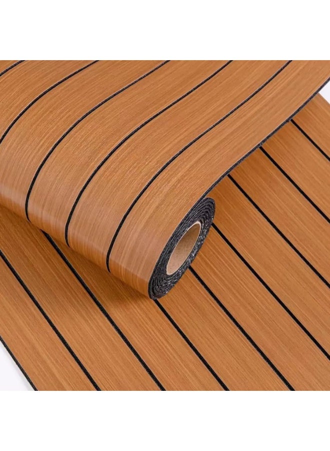 موثوقية التنبؤ ورق حائط فوم ثلاثي الأبعاد، ورق حائط رغوي ثلاثي الأبعاد، ملصق ورق حائط سميك مقاوم للماء بنمط خشبية، غطاء حائط ذاتي اللصق لسقف غرفة المطبخ في الداخل (40 × 300 سم) - Image 1