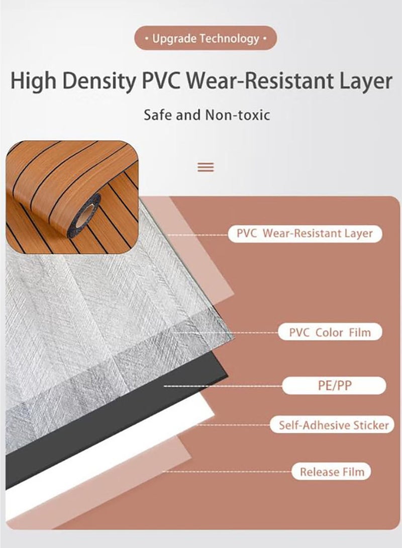 موثوقية التنبؤ ورق حائط فوم ثلاثي الأبعاد، ورق حائط رغوي ثلاثي الأبعاد، ملصق ورق حائط سميك مقاوم للماء بنمط خشبية، غطاء حائط ذاتي اللصق لسقف غرفة المطبخ في الداخل (40 × 300 سم) - Image 4