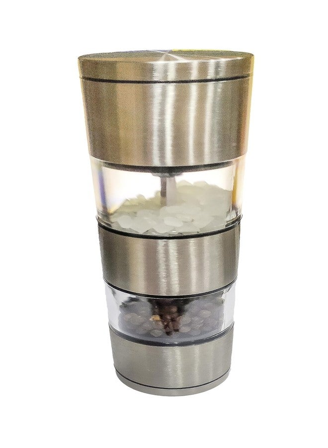 VRT Salt and Pepper Grinder Set with Adjustable Coarseness Setting, 2in1 Salt and Pepper Grinder Stainless Steel for Dining Table Modern Rich Feel Look Mill - Image 2