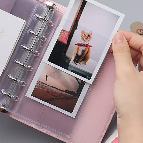 AxeWoodz A7 Binder Pockets, 12pcs PVC Binder Pouches, Loose Leaf 6 Holes Top Open Cash Budget Envelopes, Clear Binder Pouches for Protectors Organize Photos, Cards, Bills (A7) - Image 4