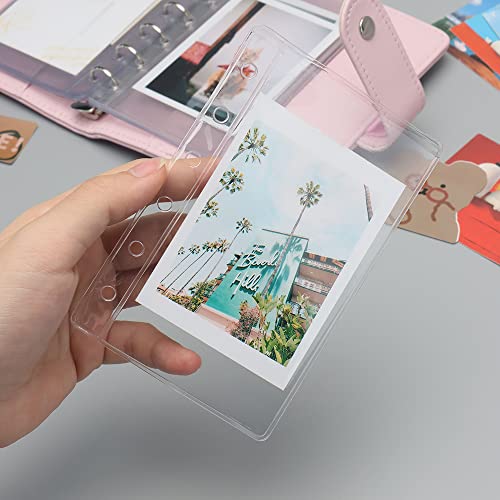 AxeWoodz A7 Binder Pockets, 12pcs PVC Binder Pouches, Loose Leaf 6 Holes Top Open Cash Budget Envelopes, Clear Binder Pouches for Protectors Organize Photos, Cards, Bills (A7) - Image 3