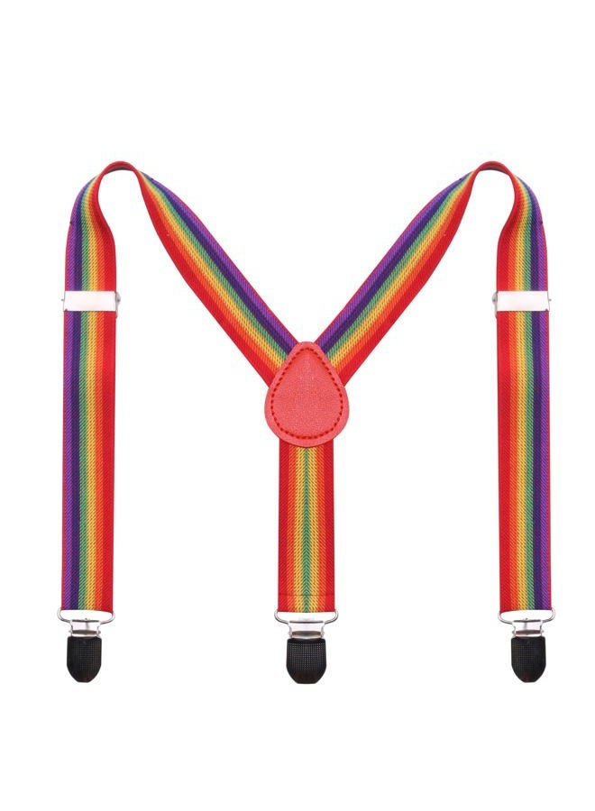 GUCHOL Kids Suspenders Bowtie Set - Adjustable Length 1 Inches Strengthen Suspender with Bow Tie Set for Boys and Girls (Rainbow) - Image 4