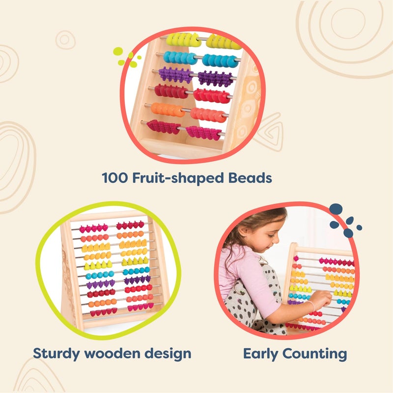 B. toys â€“ Fruity! Wooden Abacus for Kids Classic Math Learning Toy with 100 Beads Educational for Addition, Subtraction Numbers & Counting 18+ Months - Image 5