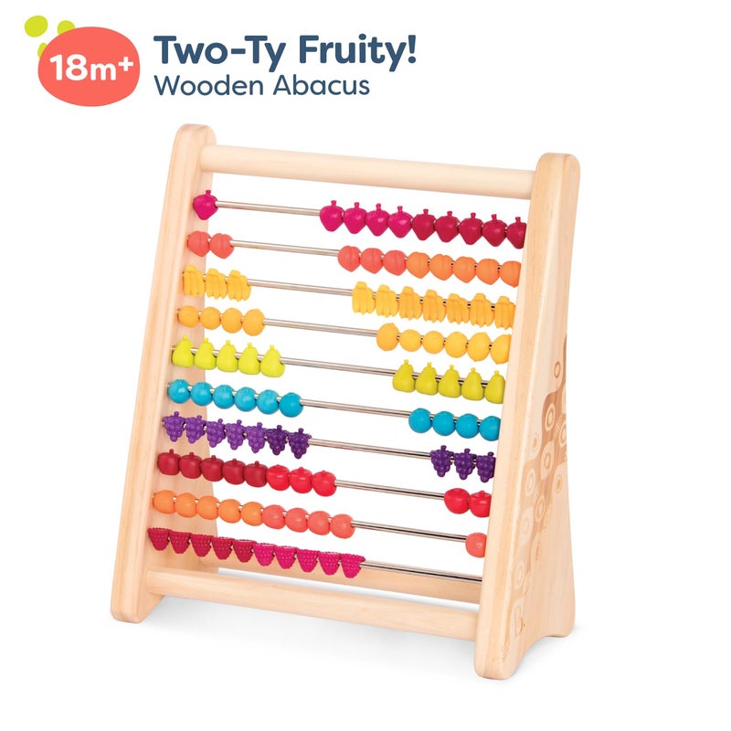 B. toys â€“ Fruity! Wooden Abacus for Kids Classic Math Learning Toy with 100 Beads Educational for Addition, Subtraction Numbers & Counting 18+ Months - Image 3
