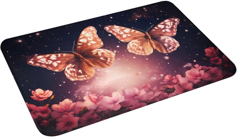 PHAYAH Two Fantasy Butterflies Doormat 16x24 Inches Indoor Outdoor Front Door Mat for Patio Garage Porch Decor - Image 4