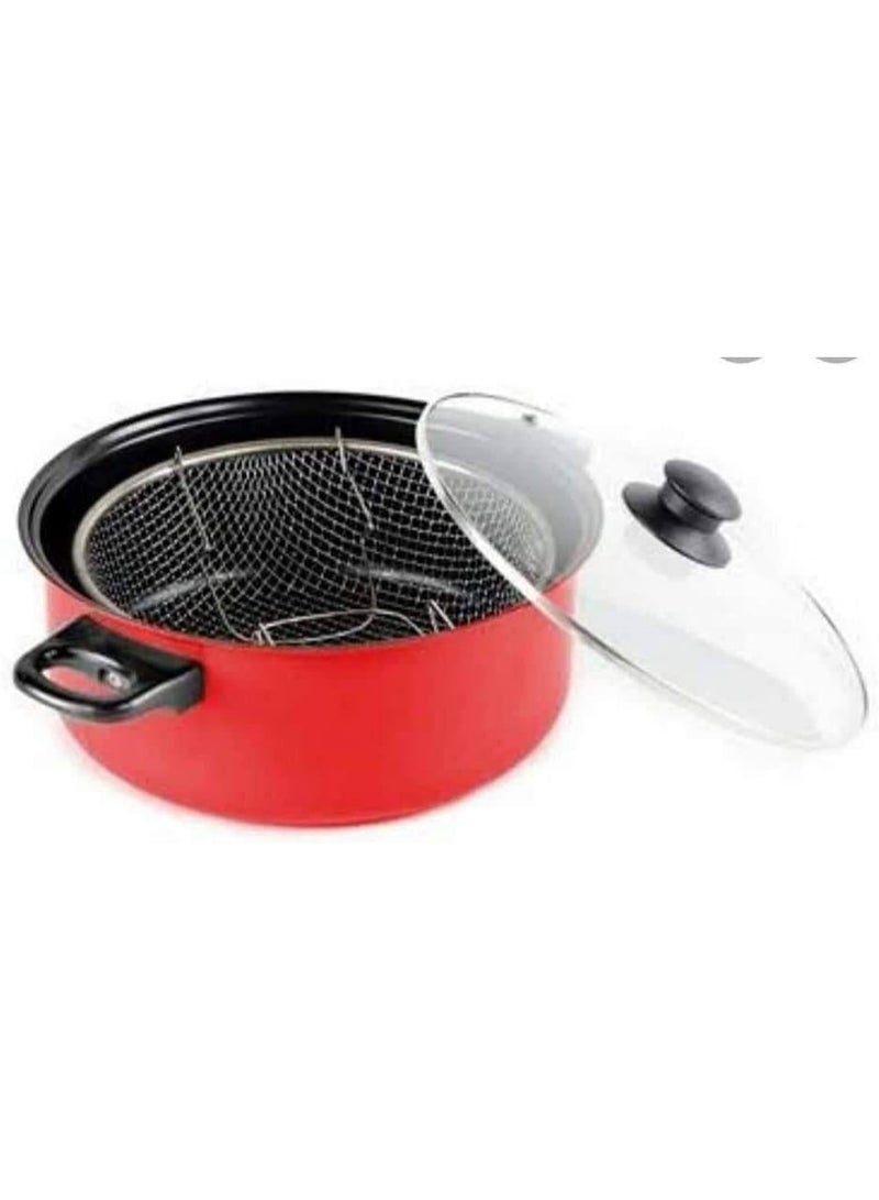 حلة تحمير عميقة مزودة بشبكة تصفية – لتحمير أسهل وطعام مقرمش بزيت أقل SH - Image 2