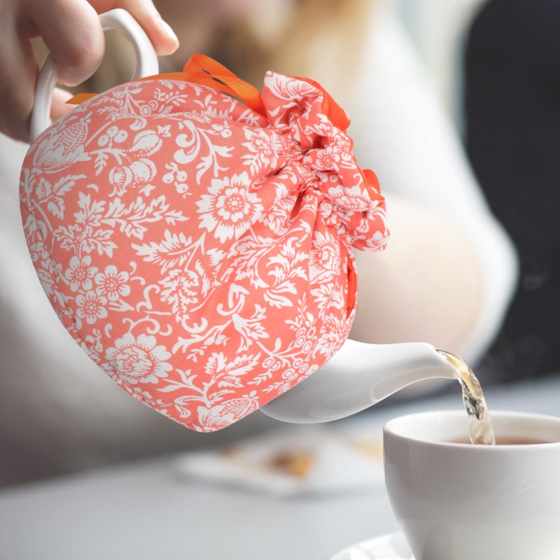 Teapot Cozy Dust-Proof Table Protection Cotton Wooden Inner Shield Round Top Opening Ethnic Style 20x15cm For Women Family Members 1Pack - Image 3
