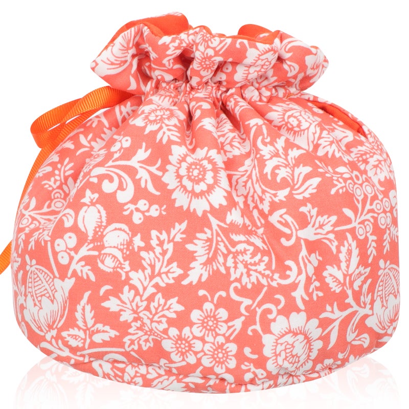 Teapot Cozy Dust-Proof Table Protection Cotton Wooden Inner Shield Round Top Opening Ethnic Style 20x15cm For Women Family Members 1Pack - Image 1