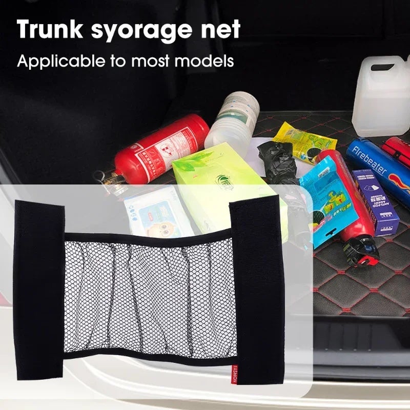 Car Trunk Elastic Storage Net Mesh Fixed Straps Car Organizer Extinguisher Storage Net Bag Seat Back Fixing Bag Auto Accessories - Image 4