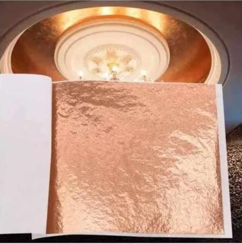 FGLC 100 Piece Rose Gold Leaf Sheets.Metallic Foil Sheets, Copper Leaf Foils are Suitable for Art,Painting,Crafts,Gilding,Furniture,Decoration,Frames.3.15×3.35 inche - Image 4