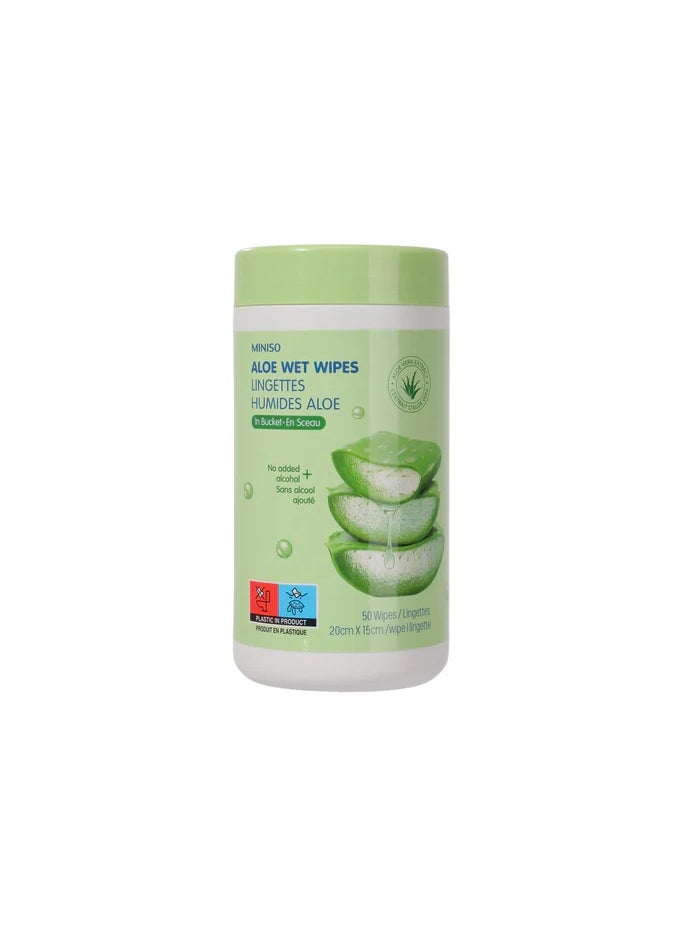Miniso MINISO ALOE WET WIPES ( BUCKET OF 50 WIPES ) SKIN CARE & CLEANSING PRODUCTS  - Image 1