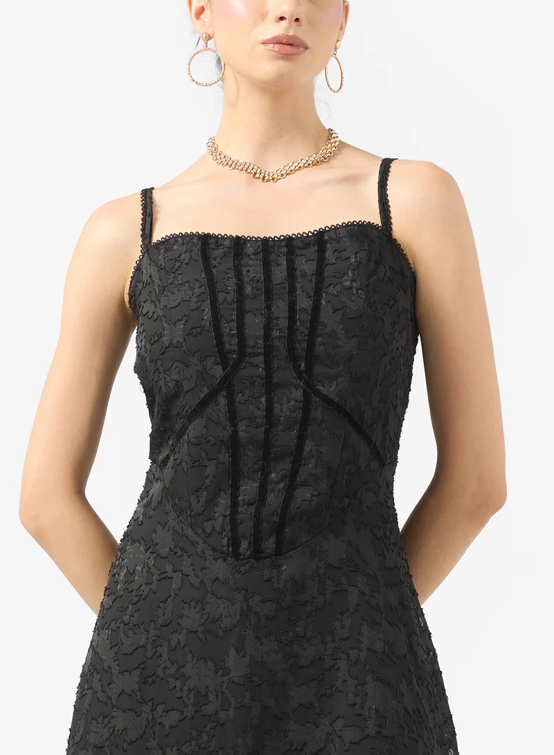جينجر بوتيك Corset Bodice Lace A Line Dress
