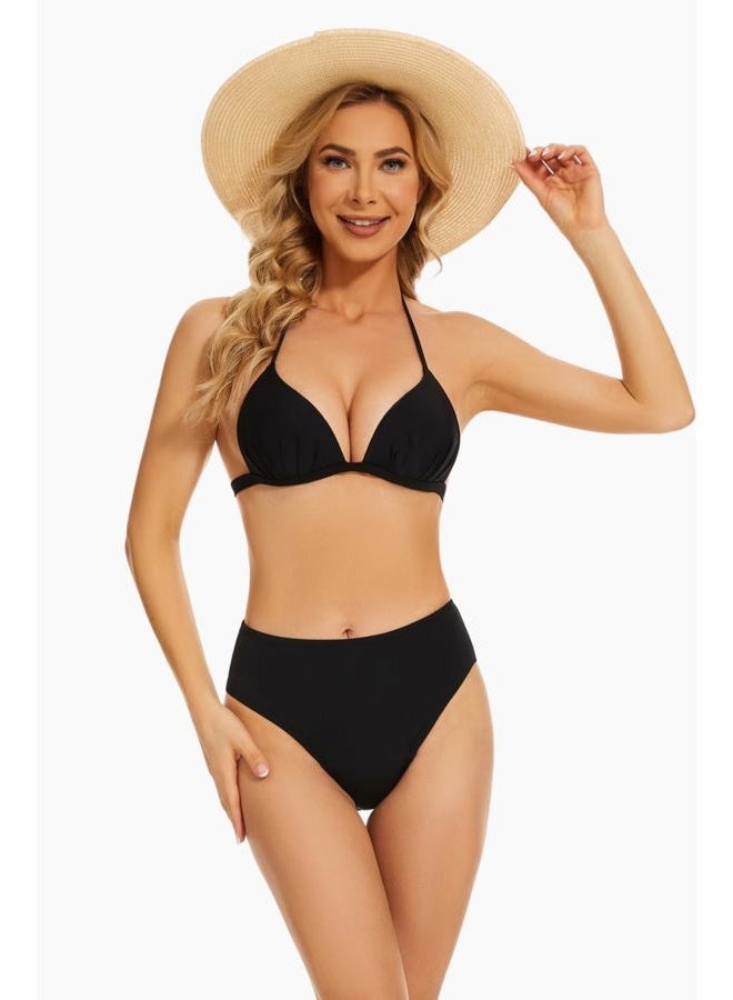 Leovqn Period Swimwear Leakproof Bikini Swim Bottoms Proof Menstrual Bathing Suit Bottoms for Teens Girls Women, Black - Mid Waisted, M - Image 2