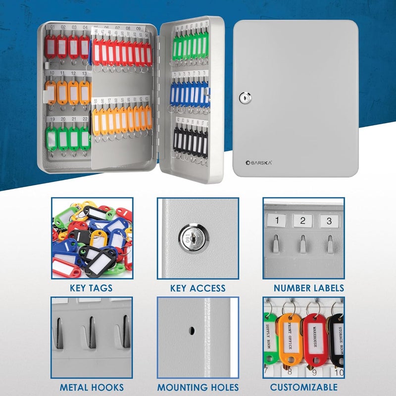 Barska CB13234 Key Lock 90 Position Key Cabinet Lock Box Grey 95 x 31 x 1175 - Image 5