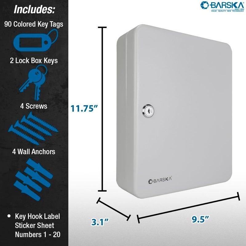 Barska CB13234 Key Lock 90 Position Key Cabinet Lock Box Grey 95 x 31 x 1175 - Image 3