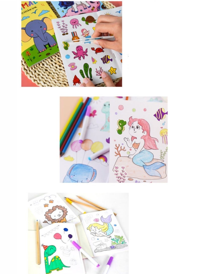 Cococ Cute and Cozy Coloring Book Gift Box Set (16 Books,  Includes 4 colored crayons and 8 pages of stickers.), Cozy Moments, Life Corners, Stylish Vibes, Little Corners — Thick Paper to Relieve Stress for Adults and Children, Suitable for Early Learning for Children Ages 3-8 (An Ideal Gift) - Image 2