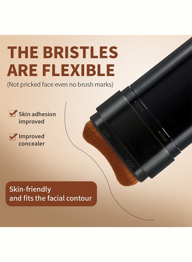 Heyxi FACE MAKEUP,Foundation Cream Stick with Built-In Brush, Lightweight Buildable Coverage for Natural Finish,#01 Natural Color - Image 5