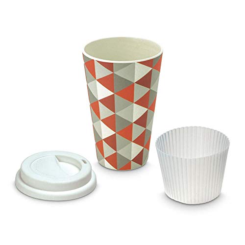 Freelance Bamboo Fibre Eco Travel Mug, 400ml, White - Coffee Mugs with Silicon Lid & Sleeve - Eco-Friendly Sustainable Bamboo Fiber Cup for Hot/Cold Drinks - Ideal for Travel, Office, Home Use - Image 3