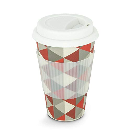 Freelance Bamboo Fibre Eco Travel Mug, 400ml, White - Coffee Mugs with Silicon Lid & Sleeve - Eco-Friendly Sustainable Bamboo Fiber Cup for Hot/Cold Drinks - Ideal for Travel, Office, Home Use - Image 2