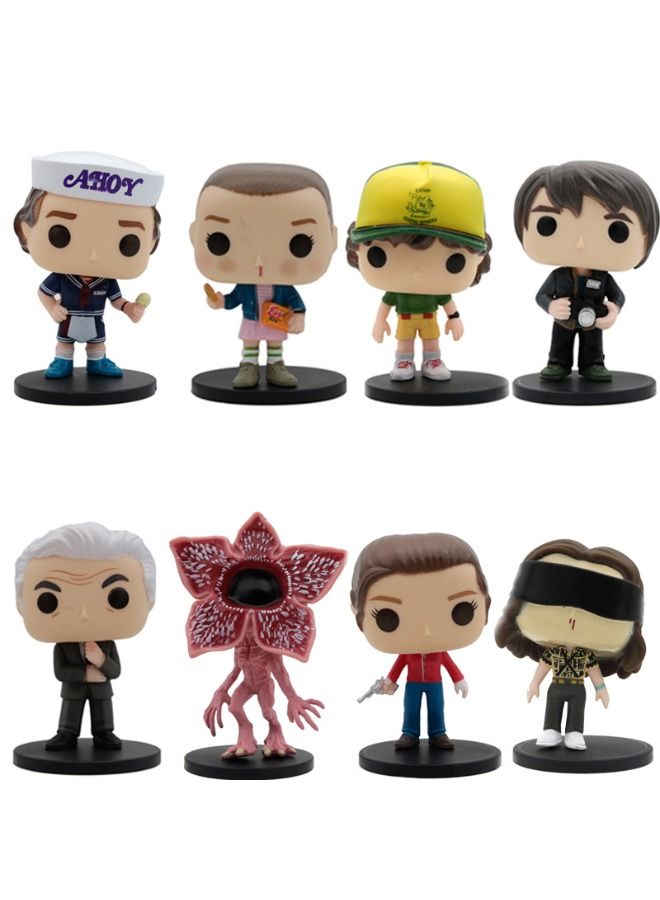 مجموعة ألعاب مجسمة مكونة من 8 قطع من تمثال سترانجر ثينجس مع قواعد بوزن 0.46 كجم - Image 1