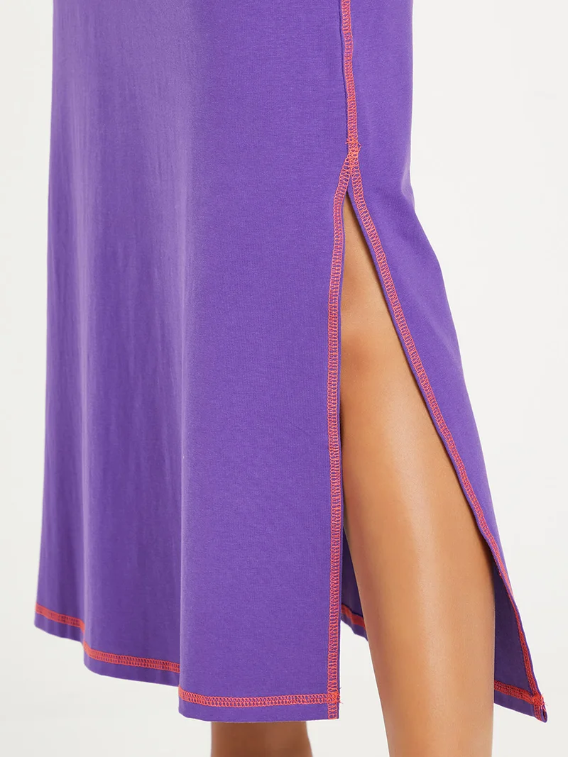 Styli Short Sleeves Round Neck T-shirt Maxi Dress