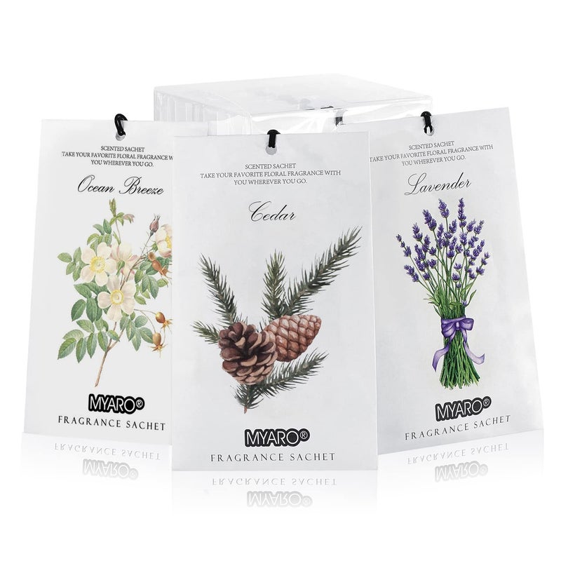 Myaro 12 Packs Scented Sachets For Drawer And Closet  Long-Lasting Potpourri Bags Closet Air Freshener Home Fragrance Sachet 3 Scents Options- Lavender  Jasmine  Gardenia - Image 1