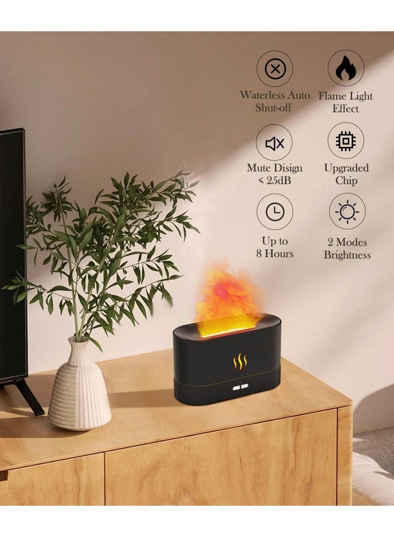 Arabest Flame Air Diffuser Humidifier,Upgraded Scent Diffuser for Essential Oils,Ultrasonic Aromatherapy,Fire Mist Humidi with 2 Brightness,Auto-Off Function for Room Home Office(Black) - Image 2