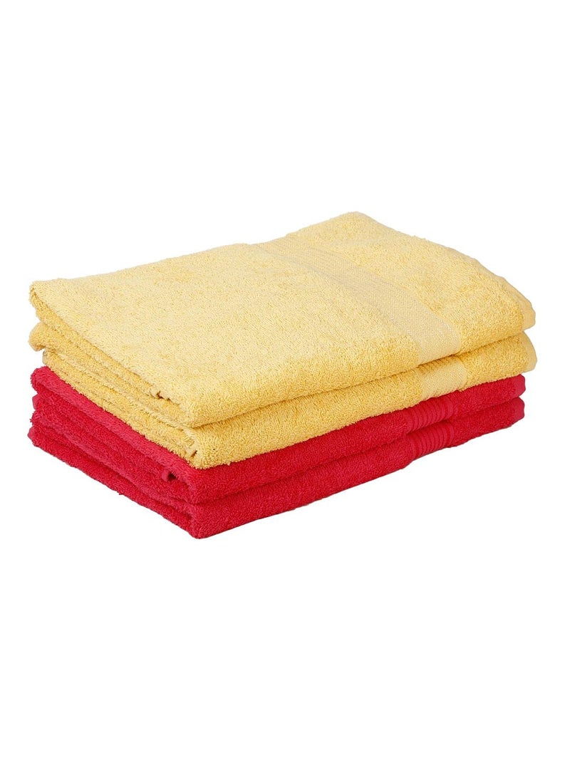 Kopa by Bianca 400 GSM 100% Cotton Soft Terry Towel l 4pc Bath Towel l Bath Towel for Women l Bath Towel l D`Ross l Yellow-Pink - Image 5