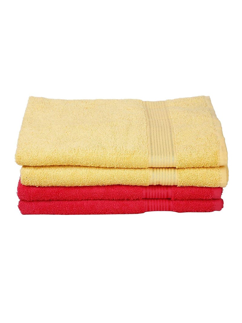 Kopa by Bianca 400 GSM 100% Cotton Soft Terry Towel l 4pc Bath Towel l Bath Towel for Women l Bath Towel l D`Ross l Yellow-Pink - Image 2