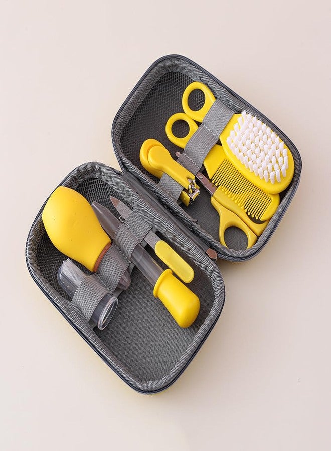 ZIKKU 8-Piece Baby Grooming Kit | Newborn & Infant Care Set | Portable Hygiene Essentials with Storage Case (Yellow) - Image 1