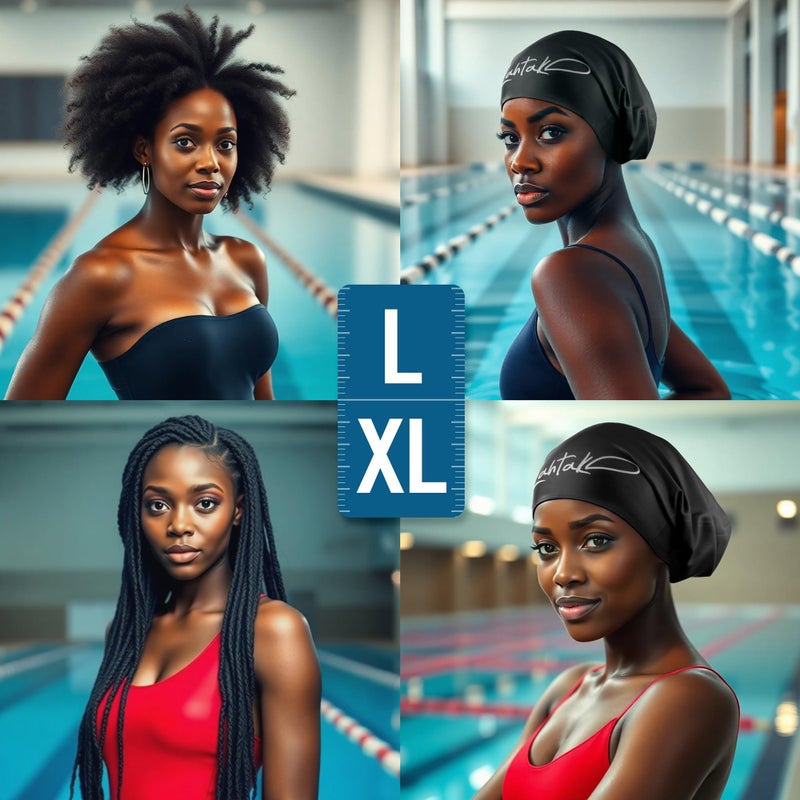 Lahtak Large Swim Cap for Long Hair - Waterproof Durable Silicone Swimming Cap for Braids, Dreadlocks, Weaves, Afros, Curls â€“ Swim Caps for Women & Men â€“ Anti-Leak Seal for Pool, Beach, Laps & Water Workouts - Image 5
