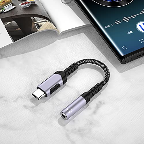 iMangoo USB C to 3.5mm Audio Headphones Adapter for Samsung Galaxy S25 S24 S23 S22 Plus Note 20 Ultra, DAC Type C to Aux Earphones Dongle for iPhone 17 Air 16 16e 15 Pro Max for Google Pixel 10 Grey - Image 5