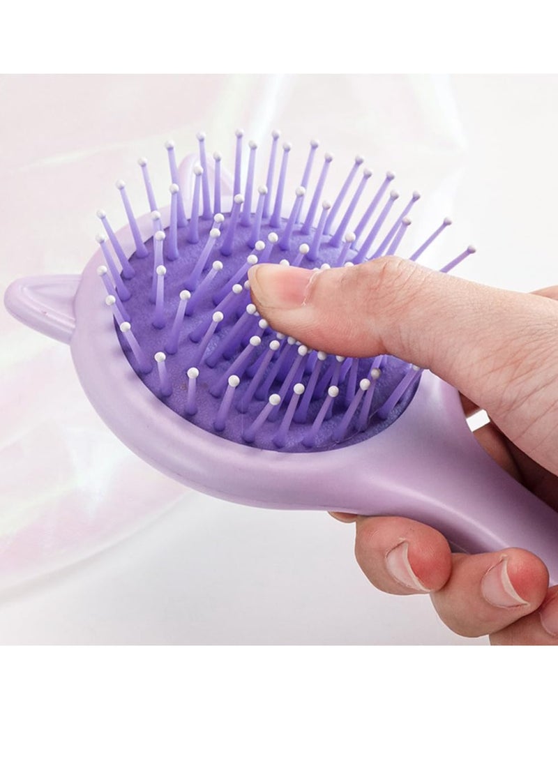 Excefore Detangling Hair Brush, 2Pcs Mirror Cute Cat Shape Hair Brush Air cushion Comb, Ergonomic Design For All Hair Types - Image 4