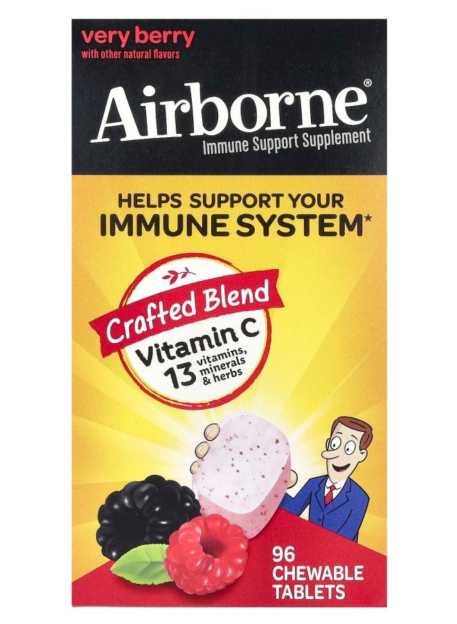 Airborne Immune Support Supplement Very Berry 96 Chewable Tablets - Image 1