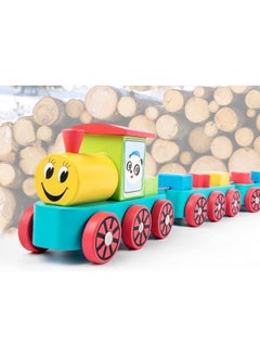 Cordova Educational Toy Wooden Building Block Train Montessori Wooden Toy Building Block Train Pre-School Wooden Three Section Train Toy - 3 Ages+ Year Kids  - Image 4