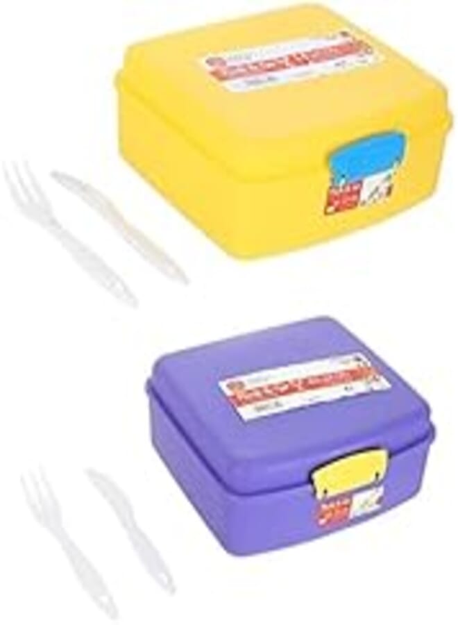 Grandi Pack & go lunch box 2.0l (large) yellow + Pack & go lunch box 2.0l (large) purple