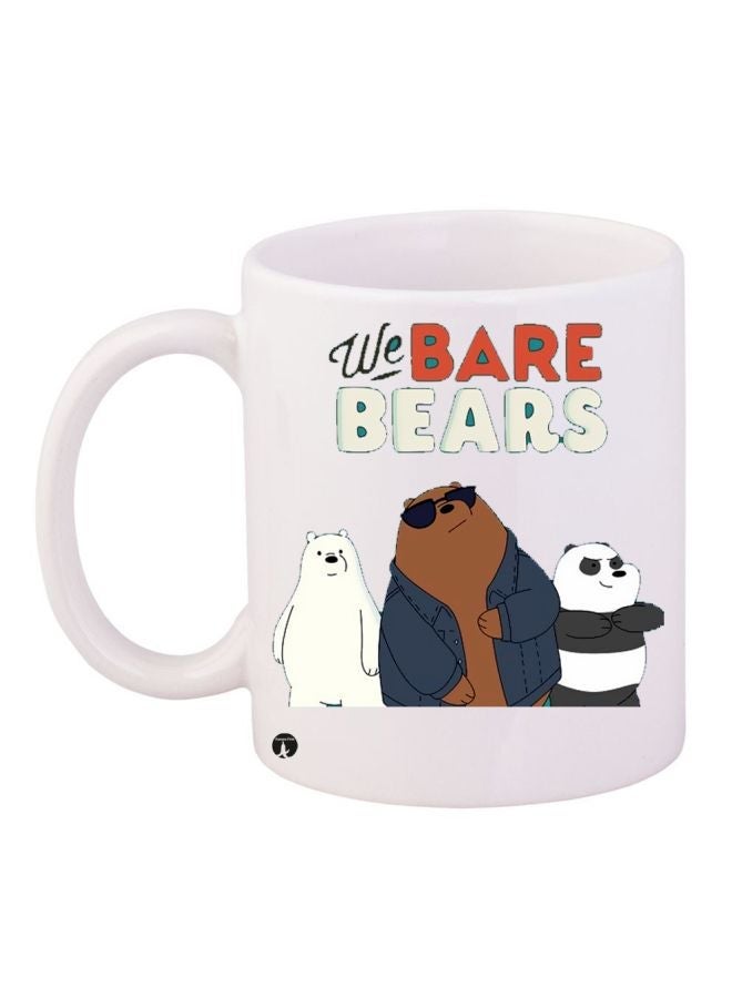 RYN We Bare Bears Printed Coffee Mug White/Brown/Blue 11ounce