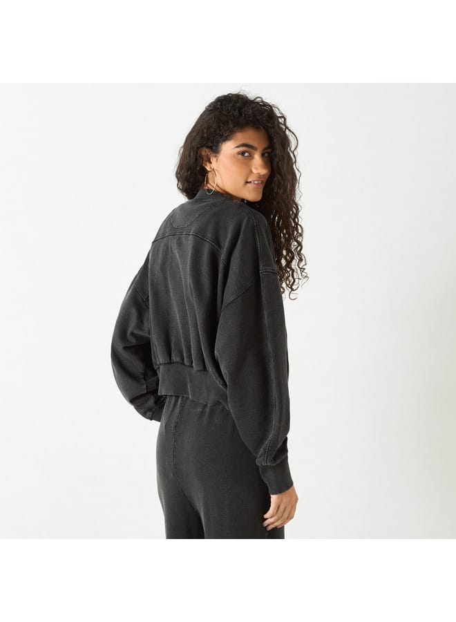 Lee Cooper Lee Cooper Solid Sweatshirt with Zip Closure and Long Sleeves  - Image 3